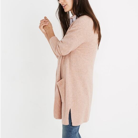 Madewell Coziest Yarn Kent Oversized Open Front Cardigan Sweater Women Sz S Pink - Picture 3 of 7
